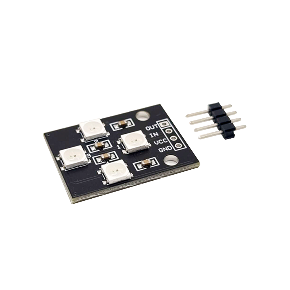 3pcs WS2812B-4 5V 5050 RGB LED Lamp Panel Board 4-Bit Full-color Driver Module Development Board