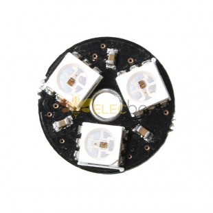 -3bit WS2812 RGB LED全彩驅動LED燈圓形智能開發板