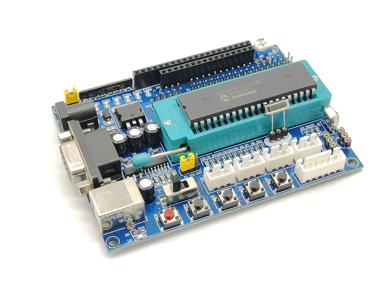 DC 12V PIC16F877A PIC Placa de Desenvolvimento de Sistema Mínimo Emulador JTAG ICSP Programa Módulo de Microcontrolador de Sistema Mínimo