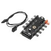 Regolatore del regolatore di velocità dell\'hub della ventola 12V 10 vie 4 pin per case del computer con cavo di collegamento PWM Ventola CPU Interfaccia dedicata Interfaccia filo PWM Presa di alimentazione IDE Foro per vite fisso