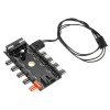 Regolatore del regolatore di velocità dell\'hub della ventola 12V 10 vie 4 pin per case del computer con cavo di collegamento PWM Ventola CPU Interfaccia dedicata Interfaccia filo PWM Presa di alimentazione IDE Foro per vite fisso