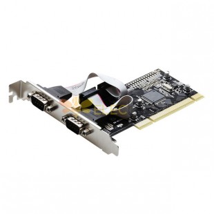 PCI to 2 Dual COM RS232 Serial I/O Port Riser Card PCI to 2 RS232 扩充卡 Dual Serial Port Card Support 绘图仪