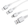 3 合 1 USB 充电器线 Micro USB C 型线 2.4A 快速充电线 充电器线 white