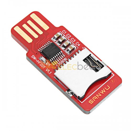 3pcs SANWU HF201 lecteur de carte TF lisible et inscriptible carte Micro SD / carte mémoire de téléphone portable Module de carte T-Flash prise en charge Plug and Play Hotplug