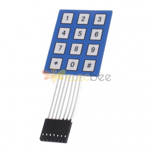 Matriz de matriz de 4 x 3, teclado de 12 teclas, teclado de membrana sellada, almohadilla de botones de 4x3 con interruptor adhesivo