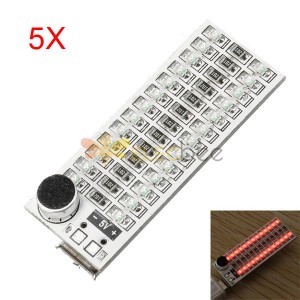 5Pcs 2x13 USB Mini Spectrum Red LED Board Voice Control Sensibilité Réglable