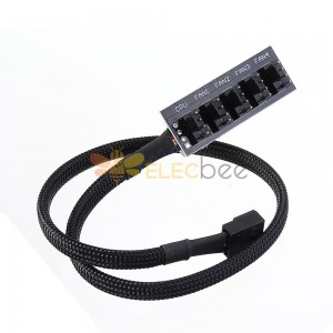 5Pin Computer CPU PWM Fan Hub Extension Cable 5-pin Motherboard Pair Wiring Fan Fan Concentrator