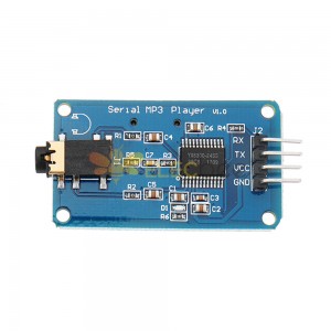 5 pièces Wemos YX6300 UART TTL contrôle série MP3 lecteur de musique Module prise en charge carte Micro SD/SDHC pour/AVR/ARM/PIC 3.2-5.2V