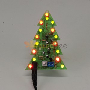 拼装圣诞树16颗LED彩灯电子PCB装饰树儿童礼物普通版电源适配器