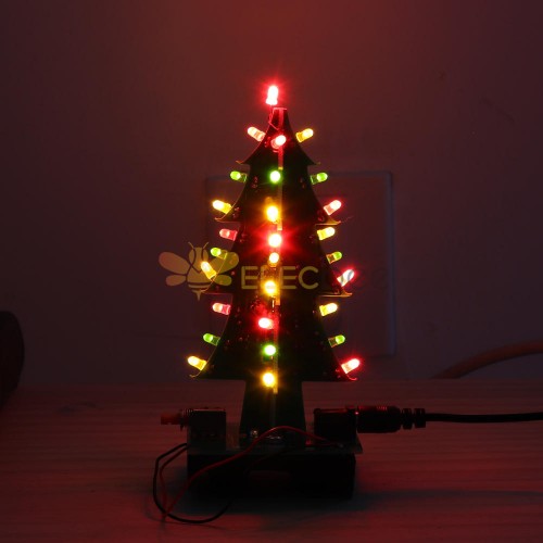 Zusammengebauter Weihnachtsbaum LED-Farblicht Elektronische 3D-Dekoration Baum Kindergeschenk Verbesserte Version