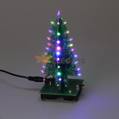 Arbre de Noël assemblé RVB LED Couleur Lumière Électronique 3D Décoration Arbre Enfants Cadeau Version Ordinaire