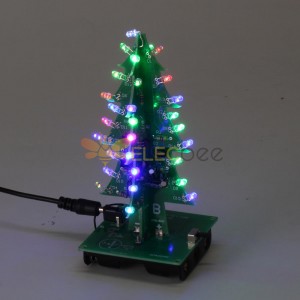 拼裝聖誕樹RGB LED彩燈電子3D裝飾樹兒童禮物升級版