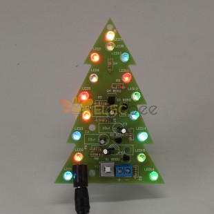 拼装USB圣诞树16颗RGB LED彩灯电子PCB装饰树儿童礼物普通版