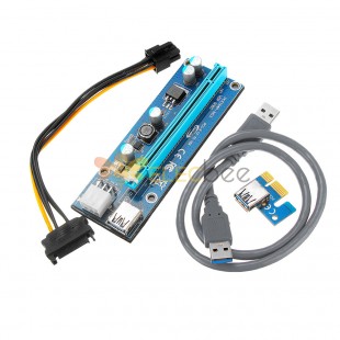 PCI Express PCI-E 1X до 16X Riser Card 6Pin PCIE USB3.0 SATA Кабель расширения для майнинга BTC Специальный адаптер