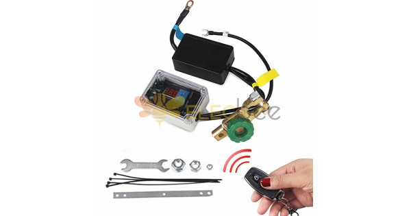 Wireless Remote Control 12V Car Battery Disconnect Cut Off Isolator Master  Switch Module with Voltmeter Display
