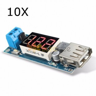 10Pcs DC-DC 4.5-40V Step Down LED Volt Meterr USB Voltage Converter Buck Module 5V/2A