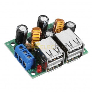 10pcs 36/24/12/9V to 5V 3A Step Down Module 4USB Interface Car charging Solar Buck Power Supply