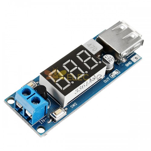 10pcs DC-DC 2 In 1 6.5V-40V To 5V Buck Step Down Power Module Volt Meterr Automatic Calibration