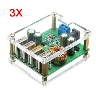 3Pcs DC-DC Step Down Module Large Power Regulator Converter With 4 USB Interface 7V-60V Input 5V/5A