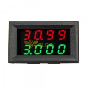 3pcs 0-33V 0-3A Misuratore di corrente di tensione a quattro bit DC Doppio LED digitale Display rosso + verde Volt Meterr Amperometro