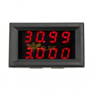 3pcs 0-33V 0-3A Four Bit Voltage Current Meter DC Double Digital LED Red+Red Display Volt Meterr Ammeter