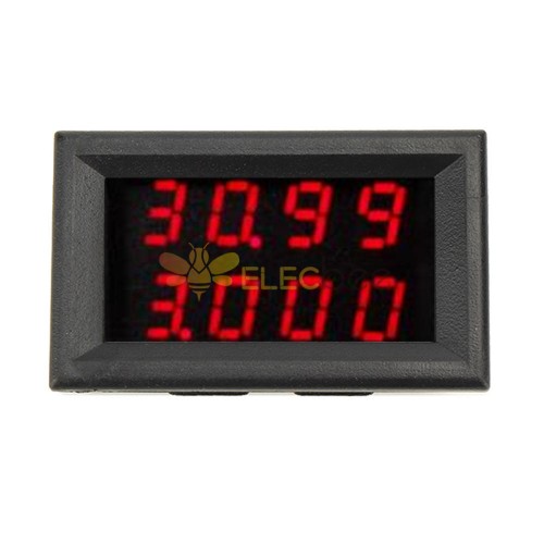 3pcs 0-33V 0-3A Four Bit Voltage Current Meter DC Double Digital LED Red+Red Display Volt Meterr Ammeter