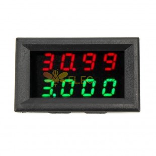 5pcs 0-33V 0-3A Four Bit Voltage Current Meter DC Double Digital LED Red + Green Display Volt Meterr Ammeter