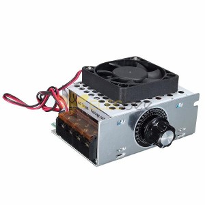 AC220V 4000W SCR Regulador de Tensão Elétrico Dimmer Temperatura Motor Controlador de Velocidade com Ventilador