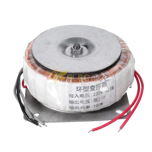 Fuente de alimentación de transformador Toroidal AC220V a Dual 24V + 24V 100W + 100W adecuada para placa amplificadora de alta potencia de 100W