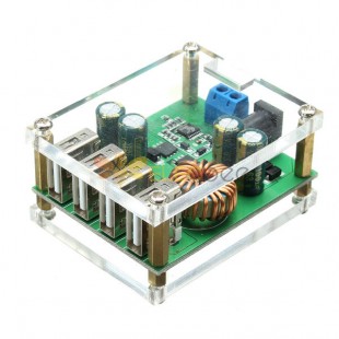 DC Step-Down Module Large Power Regulator Converter With 4 USB Interface 7V-60V Input 5V/5A Output