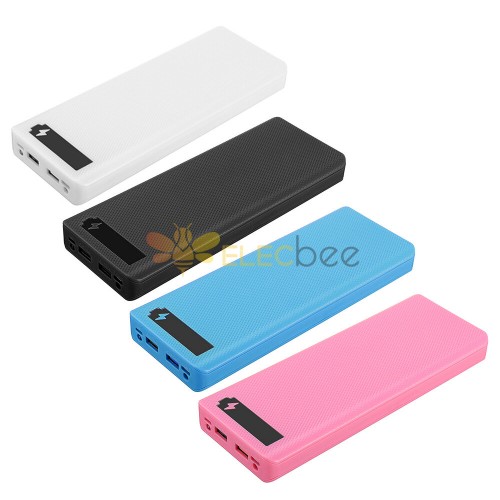 Быстрая зарядка Версия 10*18650 Power Bank Чехол Dual USB Зарядка мобильного телефона QC 3,0 PD DIY Shell 18650 Аккумулятор Чёрный