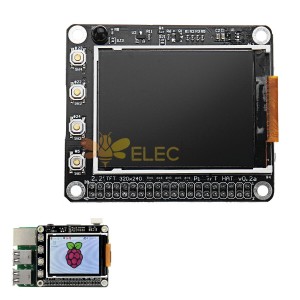 قبعة شاشة عرض LCD مقاس 2.2 بوصة 320 × 240 بوصة مزودة بأزرار مستشعر الأشعة تحت الحمراء لـ Raspberry Pi 3 / 2B / B + / A +