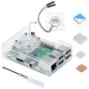 Caja de ABS 3 en 1 + ventilador de refrigeración + kit de disipador de calor para Raspberry Pi 3B+ / 3B / 2B