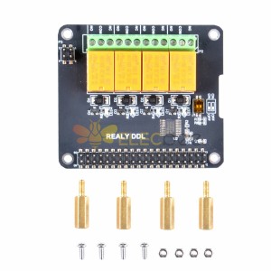 Carte de module de chapeau de relais à 4 canaux pour Raspberry Pi 3B / 3B + (Plus)
