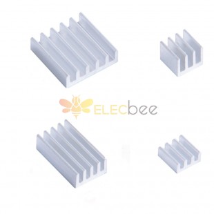 52Pi 4 Pcs Set Aluminum Heat Sink Silver for Raspberry Pi 4B