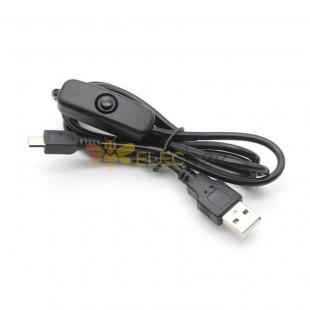 5V 3A High Current Power Cable 1m Micro USB with Button Switch All Copper for Raspberry Pi 4B