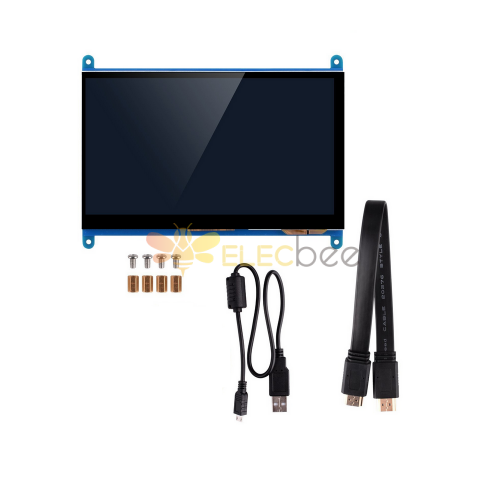Pantalla táctil LCD IPS de vista completa de 7 pulgadas 1024 * 600 800 * 480 HD Monitor de pantalla HDMI para Raspberry Pi B