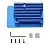 Alüminyum Alaşımlı CNC Muhafaza Kutusu Altın/Gümüş/Gökyüzü Gri/Mavi/Kırmızı/Siyah Metal Kabuk, Fan Versiyonu Olmadan Raspberry Pi 4B+ için Blue