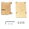 Carcasa de aleación de aluminio CNC carcasa de Metal dorado/plateado/gris cielo/azul/rojo/negro sin versión de ventilador para Raspberry Pi 4B + Gold
