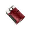 Alüminyum Alaşımlı CNC Muhafaza Kutusu Altın/Gümüş/Gökyüzü Gri/Mavi/Kırmızı/Siyah Metal Kabuk, Fan Versiyonu Olmadan Raspberry Pi 4B+ için Red