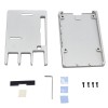 Estuche protector de caja de metal delgado de aleación de aluminio CNC negro / plateado para Raspberry Pi 4 Modelo B Silver