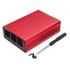 Boîtier de protection en alliage d\'aluminium noir/rouge pour Raspberry Pi 3 modèle B + (plus) Black