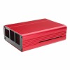 جراب الضميمة الواقي من سبائك الألومنيوم باللون الأسود / الأحمر لـ Raspberry Pi 3 موديل B + (زائد) Red