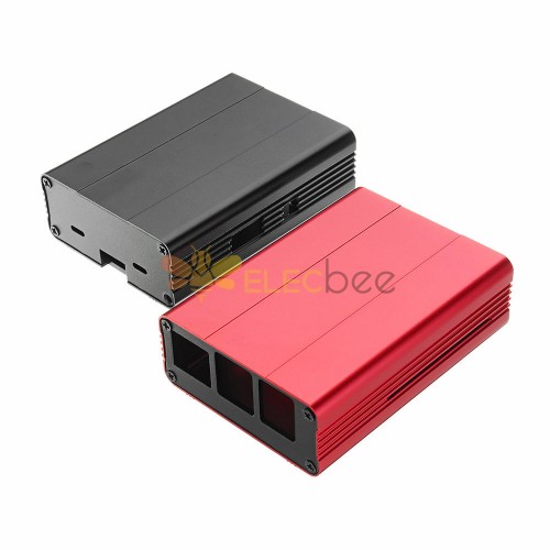 라즈베리 파이 3 모델 B+(플러스)용 블랙/레드 알루미늄 합금 보호 인클로저 케이스 Red