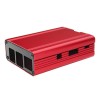 Boîtier de protection en alliage d\'aluminium noir/rouge pour Raspberry Pi 3 modèle B + (plus) Red