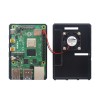 C2119 Funda negra/transparente con ventilador de refrigeración Carcasa protectora ABS Kit de bricolaje para Raspberry Pi 4 Modelo B Transparent