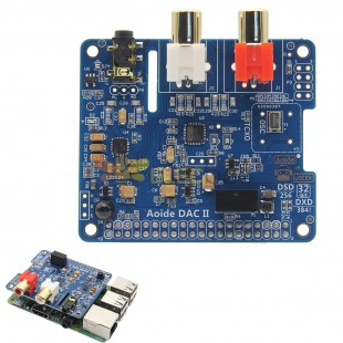 بطاقة صوت DAC II Hifi 384-kHz / 32-bit DSD / APE / FLAC / WAV مشغل الموسيقى لوحة توسيع الصوت ES9018K2M لـ Raspberry Pi 3B + / 3B / 2B