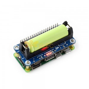 用于树莓派 5V 稳压输出双向快速充电的锂电池扩展板