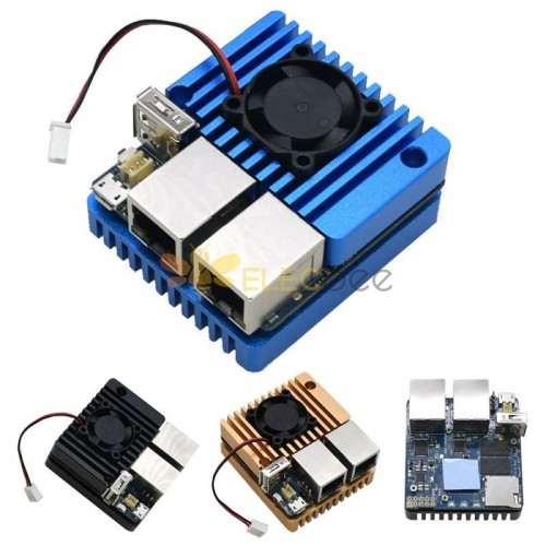 Mini Yönlendirici NanoPi R2S Açık Kaynak Çift Gbps Ethernet Bağlantı Noktaları RK3328 SoC IOT NAS Akıllı Ev Ağ Geçidi için Dahili İngilizce Sistemi Gold