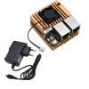 Nanopi R2S Mini Yönlendirici + Soğutma Fanı ile Alüminyum Alaşımlı Metal Koruyucu Kapak + 5V 3A Güç DIY Kiti Blue US Plug